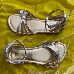 Michael Kors Halie Metallic Strappy Sandals